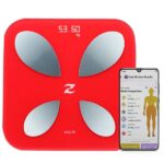 Zury Fit Body Scale: Red Digital Body Composition Monitor for BMI, Muscle, Protein, and Fat Analysis